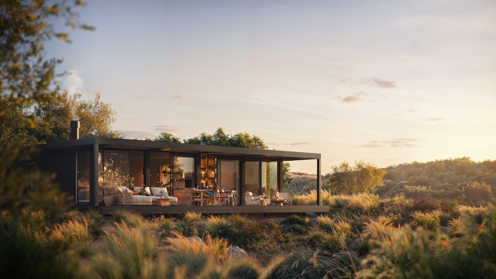 The Wilderness House blurs the line between indoors and out. Its 30m² open living space flows seamlessly into nature, with floor-to-ceiling sliding doors leading to an expansive terrace. Whether you're gathering with friends or embracing the quiet, this home invites you to slow down, breathe deep, and take it all in.